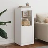 Image de vidaXL Buffet avec lumières LED blanc 41x37x100 cm836644