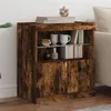 Image de Buffet avec lumières LED chêne fumé 60x37x67 cm