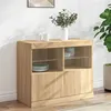 Image de Buffet avec lumières LED chêne sonoma 81x37x67 cm