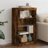 Image de vidaXL Buffet avec lumières LED chêne fumé 60,5x37x100 cm836711