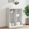 Image de Buffet avec lumières LED blanc 81x37x100 cm