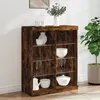 Image de Buffet avec lumières LED chêne fumé 81x37x100 cm