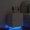 Image de vidaXL Armoire de Chevet avec Lumières LED, Table de Chevet avec 7 Tiroirs, Table de Nuit avec Rangement Chambre, Moderne, 836735