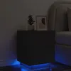 Image de vidaXL Armoire de Chevet avec Lumières LED, Table de Chevet avec 7 Tiroirs, Table de Nuit avec Rangement Chambre, Moderne, 836737