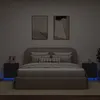 Image de vidaXL Armoires de Chevet avec Lumières LED Chambre 2 pcs, Tables de Chevet avec 7 Tiroirs, Tables de Nuit Chambre, Moderne, 836738