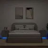 Image de vidaXL Armoires de Chevet avec Lumières LED 2 pcs, Tables de Chevet avec 7 Tiroirs, Tables de Nuit Chambre, Moderne, Gris 836742