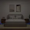 Image de vidaXL Armoires de Chevet avec Lumières LED 2 pcs, Tables de Chevet avec 7 Tiroirs, Tables de Nuit Chambre, Moderne, Chêne 836744