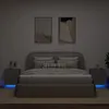 Image de vidaXL Armoires de Chevet avec Lumières LED 2 pcs, Tables de Chevet avec 7 Tiroirs, Tables de Nuit Chambre, Moderne, Sonoma 836746