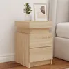 Image de Tables de chevet et lumières LED 2 pcs chêne sonoma 35x39x55 cm