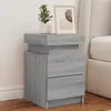 Image de Tables de chevet avec lumières LED 2 pcs sonoma gris 35x39x55cm