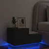 Image de Table de chevet avec lumières LED noir 70x36x40,5 cm