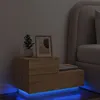 Image de Table de chevet avec lumières LED chêne sonoma 70x36x40,5 cm
