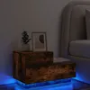 Image de vidaXL Table de Chevet avec Lumières LED, Armoire de Nuit avec Rangement, Table de Nuit Chambre, Moderne, Chêne Fumé Bois 836781