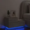 Image de vidaXL Table de Chevet avec Lumières LED, Armoire de Nuit avec Rangement, Table de Nuit Chambre, Moderne, Sonoma Gris Bois 836782