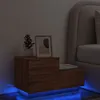 Image de vidaXL Table de Chevet avec Lumières LED, Armoire de Nuit avec Rangement, Table de Nuit Chambre, Moderne, Chêne Marron Bois 836783