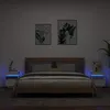 Image de vidaXL Armoires de Chevet avec Lumières LED 2 pcs, Tables de Chevet avec Rangement, Tables de Nuit Chambre, Moderne, Blanc 836785