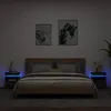 Image de Armoires de chevet avec lumières LED 2 pcs noir 40x39x48,5 cm