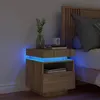Image de Armoire de chevet avec lumières LED chêne sonoma 40x39x48,5 cm