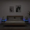Image de Armoires de chevet avec lumières LED 2 pcs gris béton