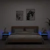Image de vidaXL Armoires de Chevet avec Lumières LED 2 pcs, Tables de Chevet avec Rangement, Tables de Nuit Chambre, Moderne, Sonoma 836795