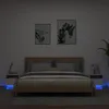 Image de vidaXL Table de Chevet avec Lumières LED, Armoire de Nuit avec Rangement, Table de Nuit, Meuble de Chambre, Moderne, Noir 836799