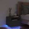 Image de Table de chevet avec lumières LED noir 40x39x37 cm