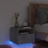 Image de Table de chevet avec lumières LED gris béton 40x39x37 cm