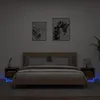 Image de vidaXL Armoiress de Chevet avec Lumières LED 2 pcs, Tables de Chevet avec Rangement, Armoires de Nuit Chambre, Moderne, 836807