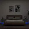Image de vidaXL Tables de Chevet Murales avec Lumières LED 2 pcs, Armoires de Nuit, Tables de Nuit Chambre, Moderne, Gris Béton Bois 836819