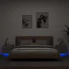 Image de vidaXL Tables de Chevet Murales avec Lumières LED 2 pcs, Armoires de Nuit, Tables de Nuit Chambre, Moderne, Sonoma Gris Bois d'Ingénierie