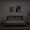 Image de vidaXL Tables de Chevet Murales avec Lumières LED 2 pcs, Armoires de Nuit, Tables de Nuit Chambre, Moderne, Chêne Sonoma 836831