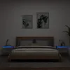 Image de vidaXL Tables de Chevet Murales avec Lumières LED 2 pcs, Armoires de Nuit, Tables de Nuit Chambre, Moderne, Gris Béton Bois 836833