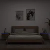 Image de vidaXL Tables de Chevet Murales avec Lumières LED 2 pcs, Armoires de Nuit, Tables de Nuit Chambre, Moderne, Chêne Fumé Bois 836835