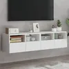 Image de Meubles TV muraux 2 pcs blanc 60x30x30 cm bois d ingénierie