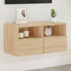 Image de vidaXL Meuble TV mural chêne sonoma 60x30x30 cm bois d'ingénierie 836858