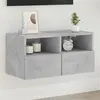 Image de vidaXL Meuble TV mural gris béton 60x30x30 cm bois d'ingénierie836860