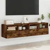 Image de vidaXL Meubles TV muraux 2 pcs chêne fumé 60x30x30cm bois d'ingénierie 836863