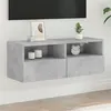 Image de vidaXL Meuble TV mural gris béton 80x30x30 cm bois d'ingénierie836874
