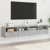 Image de vidaXL Meubles TV muraux 2 pcs gris béton 80x30x30cm bois d'ingénierie836875