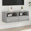 Image de Meuble TV mural sonoma gris 80x30x30 cm bois d ingénierie
