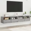 Image de vidaXL Meubles TV Muraux 2pcs, Armoires de Télévision Suspendues avec Compartiment, Meubles Télé Flottants, Moderne, Sonoma Gris Bois d'Ingénierie