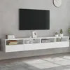 Image de vidaXL Meubles TV muraux 2 pcs blanc 100x30x30 cm bois d'ingénierie 836883