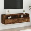 Image de vidaXL Meuble TV mural chêne fumé 100x30x30 cm bois d'ingénierie 836890