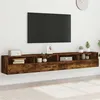 Image de vidaXL Meubles TV muraux 2pcs chêne fumé 100x30x30cm bois d'ingénierie 836891