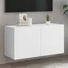 Image de vidaXL Meuble TV mural blanc 80x30x41 cm 836952