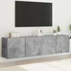 Image de vidaXL Meubles TV Muraux 2 pcs, Armoires de Télévision Suspendues avec Rangement, Meubles Télé Flottants Salon, Moderne, Gris Béton Bois d'Ingénierie