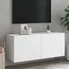 Image de Meuble TV mural blanc 100x30x41 cm