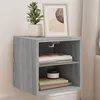 Image de vidaXL Meuble TV Mural avec Lumières LED, Armoire de Télévision Suspendue avec Étagère, Meuble Télé Flottant, Moderne, 836983
