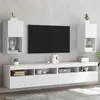 Image de vidaXL Meubles TV avec Lumières LED 2 pcs, Armoires de Télévision Murales avec Rangement, Meubles Télé Suspendus, Moderne, 836988