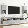 Image de vidaXL Meubles TV avec lumières LED 2 pcs gris béton 30,5x30x60 cm 836994